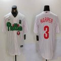 Nike Philadelphia Phillies #3 Bryce Harper white baseball jerseys Joint name-BD 01