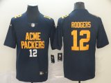 Nike Green Bay Packers #12 Aaron Rodgers blue Color Rush Limited Jersey city version