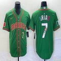 2023 World Cup Mexico #7 Julio Urias green red majestic baseball jerseys 150