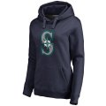 Seattle Mariners Women's Team Color Primary Logo Pullover Hoodie - Navy