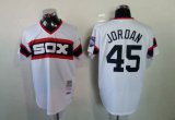 Chicago White Sox JORDAN 45 White throwback mlb jerseys