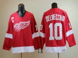 Detroit Red Wings #10 Alex Delvecchio Red NHL Jerseys C Patch