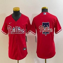 Youth Nike Philadelphia Phillies blank red majestic baseball jersey big logo-BD