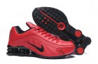 Men Nike Shox R4 red black shoes