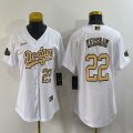 2022 MLB All-Star Los Angeles Dodgers #22 Clayton Kershaw white women majestic baseball Jerseys-BD