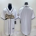 Nike Pittsburgh Steelers blank white baseball jerseys Joint name-BD