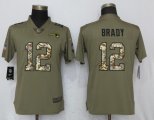 Women Nike New England Patriots 12 Brady Olive Camo Carson 2017 Salute to Service Elite Player