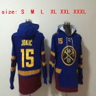 Denver Nuggets #15 Nikola Jokic blue red NBA Hooded Sweatshirt