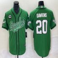 Nike Philadelphia Eagles #20 Brian Dawkins Green baseball jerseys Joint name C Patch-BD