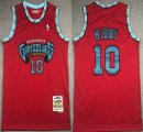 Vancouver Grizzlies #10 Mike Bibby red Throwback nba Jerseys-XD