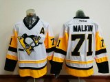 2016 Pittsburgh Penguins #71 Evgeni Malkin white throwback CCM Ice Hockey jersey A patch