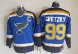 Reebok St.Louis Blues #99 Wayne Gretzky Blue CCM Hockey NHL Jersey C patch