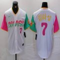 Nike San Diego Padres #7 Ha Seong Kim white green pink MLB Baseball jerseys -BD