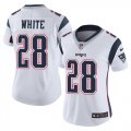 Women Nike New England Patriots James White #28 White Color Rush Limited Jersey