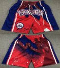 Philadelphia 76ers red blue nba shorts with pocket-XD