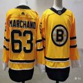 Adidas Boston Bruins Brad Marchand #63 yellow ice hockey Jersey-PF