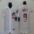 Nike Chicago Cubs #9 Javier Baez white USA Flag Flexbase Authentic Collection Jersey