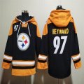 Custom Pittsburgh Steelers #97 Heyward black yellow NFL Hooded Sweatshirt