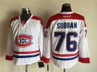 Montreal Canadiens 76# Pk Subban white ice hockey jersey