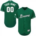 Custom Atlanta Braves green Flexbase Authentic Collection Jersey