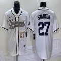 Nike New York Yankees #27 Giancarlo Stanton white majestic baseball Jersey Joint name