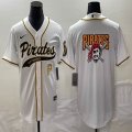 Nike Pittsburgh Pirates blank white majestic baseball jerseys Joint name-BD 03