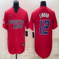 Puerto Rico Baseball #12 Francisco Lindor red 2023 World Baseball Classic Replica Player Jersey 09