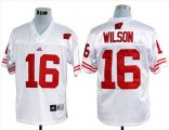 Wisconsin Badgers WILSON 16 white college football jersey