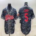 Nike San Francisco 49ers #5 Trey Lance gray camo baseball jerseys Joint name-BD