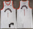 Nike San Antonio Spurs #1 Victor Wembanyama white basketball jerseys city version -HL