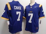 LSU Tigers #7 Ja'Marr Chase Purple college football jerszeys-XST