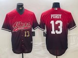 Nike San Francisco 49ers #13 Brock Purdy red baseball jerseys 01