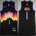 Nike Phoenix Suns #1 Devin Booker black yellow NBA basketball Jerseys 75Th-XD