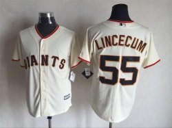 San Francisco Giants 55# Tim lincecum beige Majestic baseball Jersey