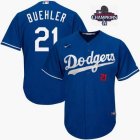 Nike Los Angeles Dodgers #21 Walker Buehler blue majestic baseball jersey