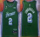 Nike Detroit Pistons #2 Cade Cunningham green nba basketball jersey 6 patch-XD