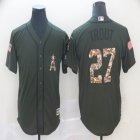 Nike Los Angeles Angels #27 Mike Trout Green Salute to Service Stitched MLB Jersey