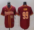 Washington Commanders #99 Chase Young red baseball jersey Joint Name 01