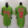 Nike Philadelphia Phillies #12 Kyle Schwarber green majestic baseball jerseys Joint name-BD 01