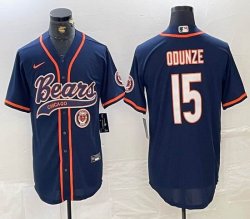 Nike Chicago Bears #15 Rome Odunze blue baseball Joint name -BD 03