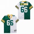 Green Bay Packers #66 Ray Nitschke green white splits throwback nfl jersey