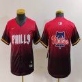 Youth Nike Philadelphia Phillies blank red majestic baseball jersey city version 04