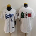 Women Nike Los Angeles Dodgers white fashion MLB baseball Jersey-Joint name-BD 01