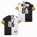 Pittsburgh Steelers #86 Hines Ward Black white Splits NFL Throwback Jerseys-SG