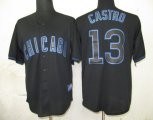 MLB Chicago Cubs 13 Castro Black Fashion Jerseys