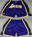 Los Angeles Lakers purple black nba shorts with pocket-XD