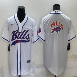 Nike Buffalo Bills white baseball jerseys Joint name-BD 01