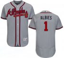 Atlanta Braves #1 Ozzie Albies gray Flexbase Authentic Collection Jersey