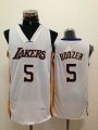 Los Angeles Lakers #5 Carlos Boozer white adidas nba jerseys