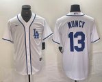 Nike Los Angeles Dodgers #13 Max Muncy white MLB baseball Jersey Joint name -BD